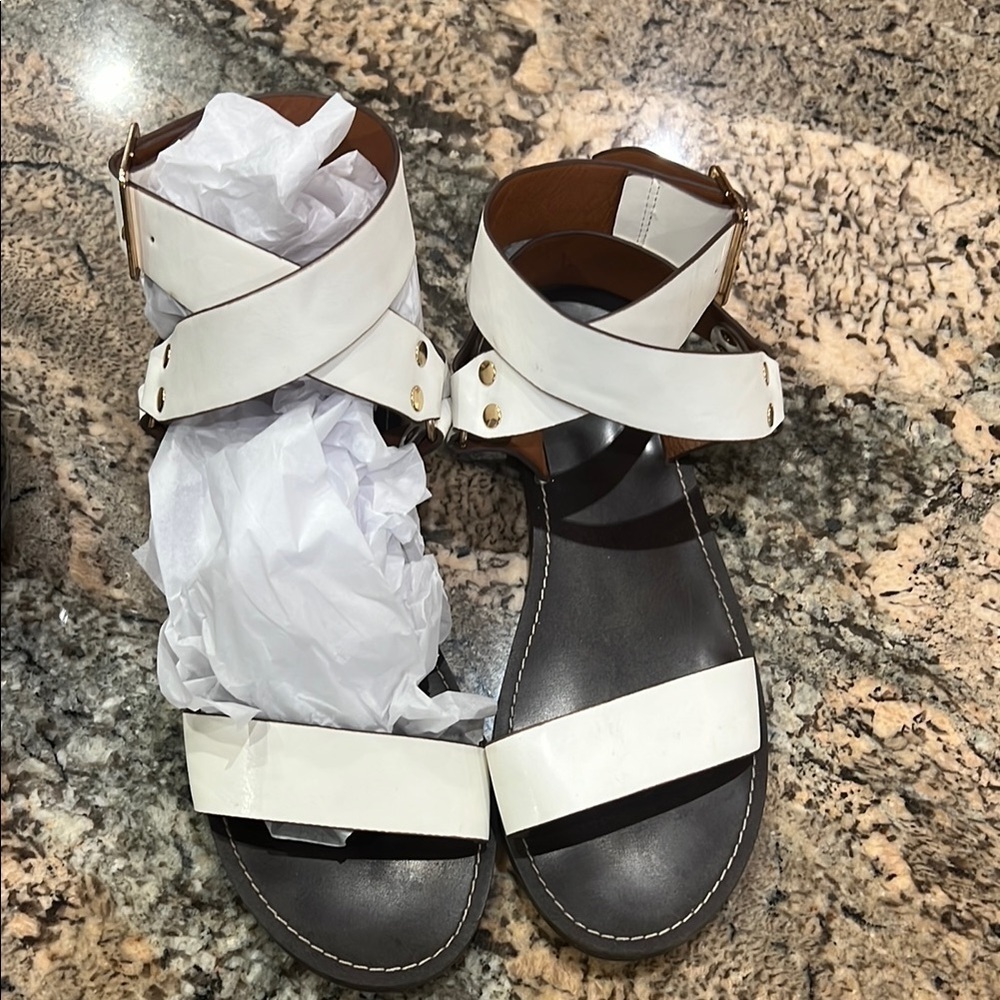 Mi.iM White and Black Sandals Minimalist Design